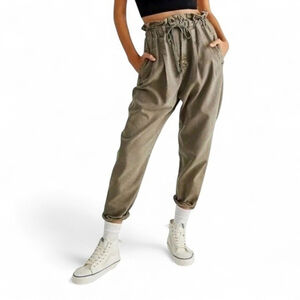 Free People Pleated Trousers Margate Green Size S